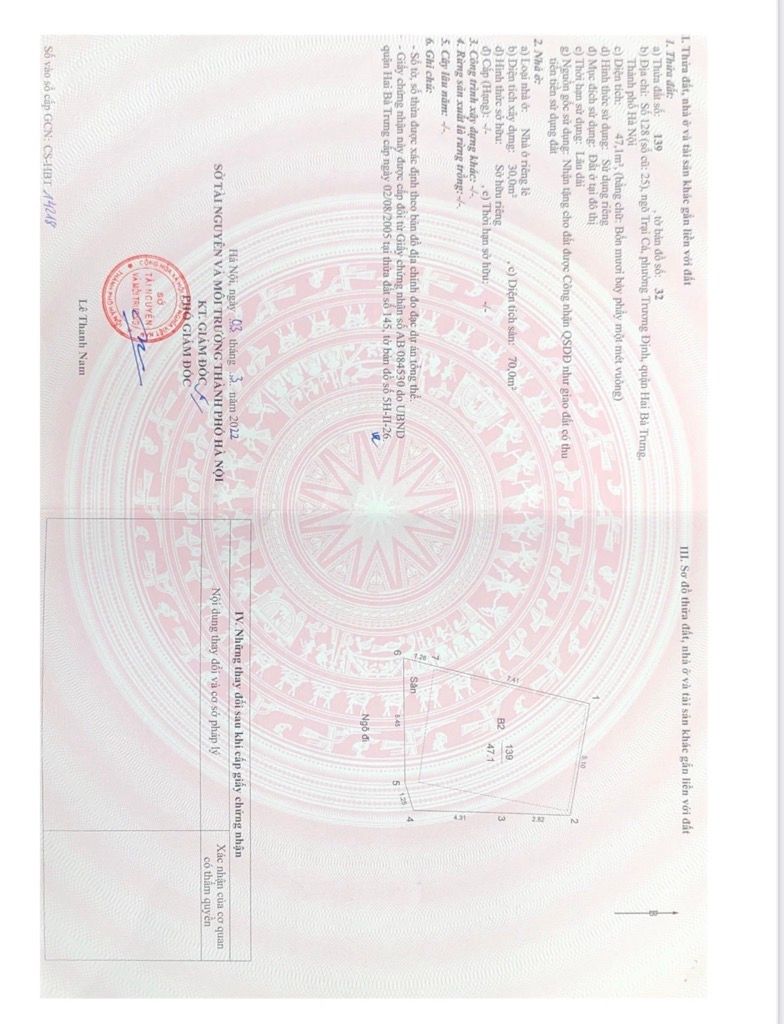 Bán nhà Ngõ Trại Cá - diện tích 48m2 4 tầng - Nhà dân xây chắc chắn - giá 10 tỷ