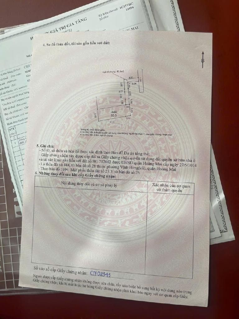 Bán nhà Vĩnh Hưng - diện tích 30m2 4 tầng - 2 mặt thoáng - giá 6,8 tỷ