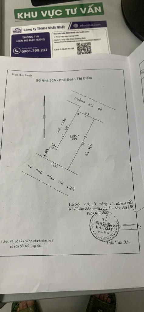 Bán nhà Đoàn Thị Điểm - diện tích 20,9m2 1 tầng - Mặt phố kinh doanh đỉnh - giá 15 tỷ