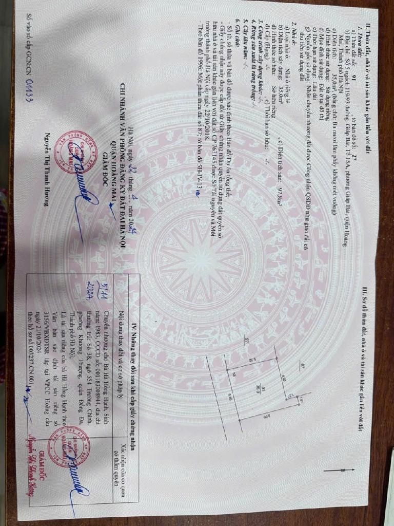 Bán nhà Giáp Bát - diện tích 35m2 4 tầng - Ngõ 119 gần sát Ô tô - giá 9,7 tỷ