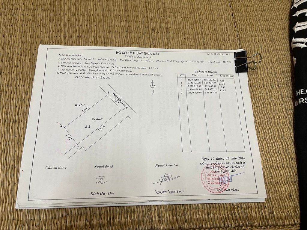 Bán nhà Định Công Hạ - diện tích 74m2 3 tầng - ô tô đỗ tránh - giá 4,2 tỷ