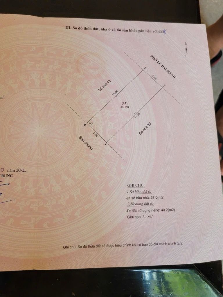 Bán nhà Lê Đại Hành - diện tích 40.2m2 3 tầng - Mặt phố cổ Hai Bà Trưng - giá 22,5 tỷ