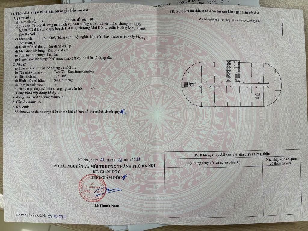 Bán căn hộ Dương Văn Bé - diện tích 108.1m2 1 tầng - Căn hộ cao cấp Sunshine Garden - giá 12,68 tỷ