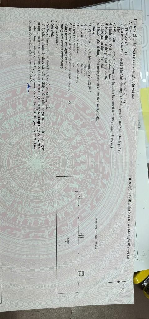 Bán nhà Tập thể Tân Mai - diện tích 55m2 2 tầng - Ô tô đỗ cửa - giá 3,75 tỷ