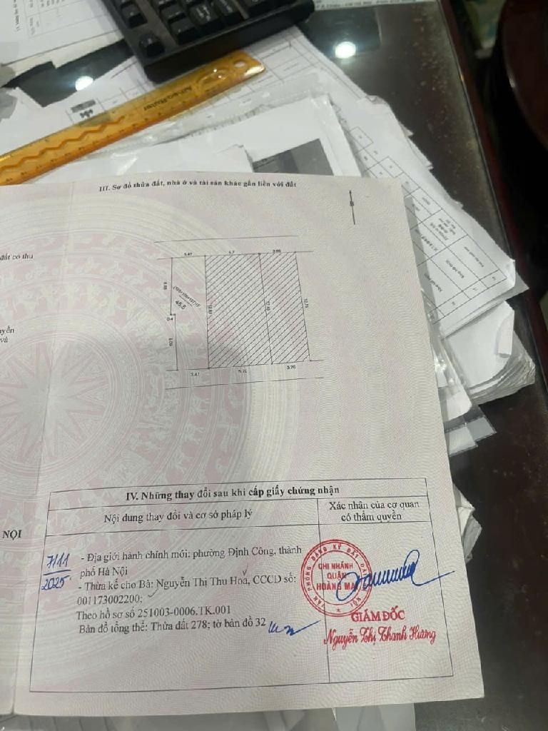 Bán nhà Đại Từ - diện tích 45,8m2 3 tầng - Gần phố, ngõ thông - giá 13,6 tỷ