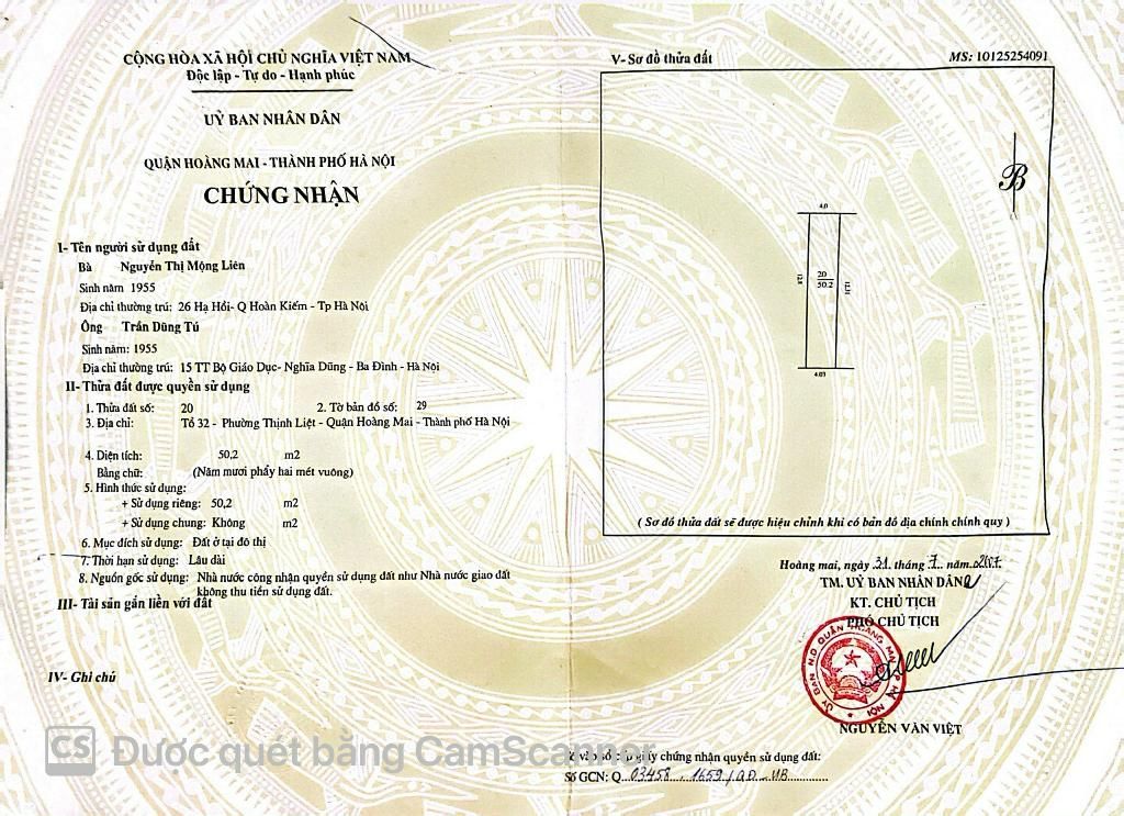 Bán nhà Trương Định - diện tích 50.2m2 4 tầng - Lô góc 2 mặt tiền - giá 20 tỷ