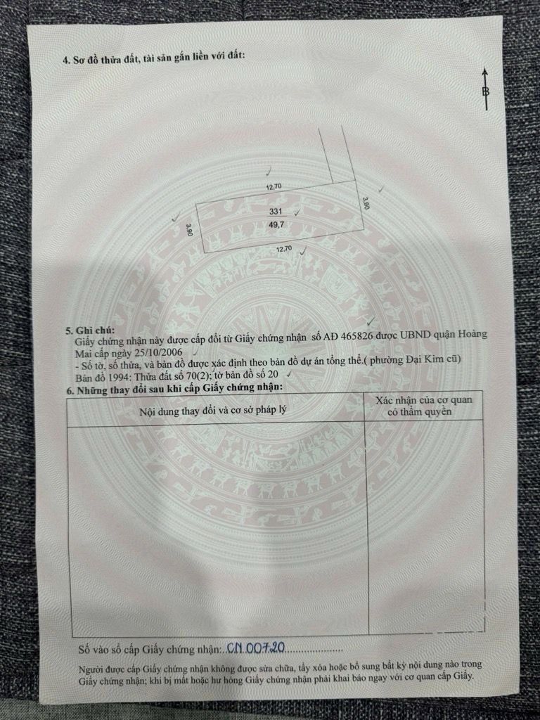 Bán nhà Đại Từ - diện tích 50m2 1 tầng - gần ô tô - giá 7,6 tỷ