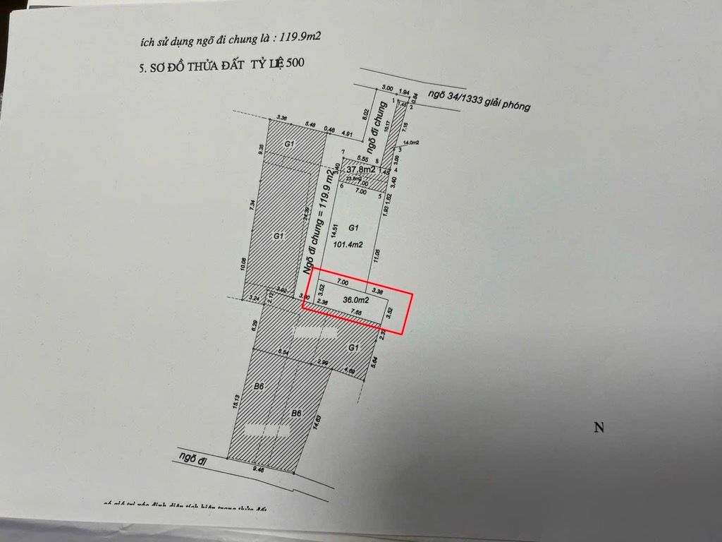 Bán nhà Giải Phóng - diện tích 36m2 2 tầng - Nhà sổ chung 2 tầng xây mới - giá 4,3 tỷ