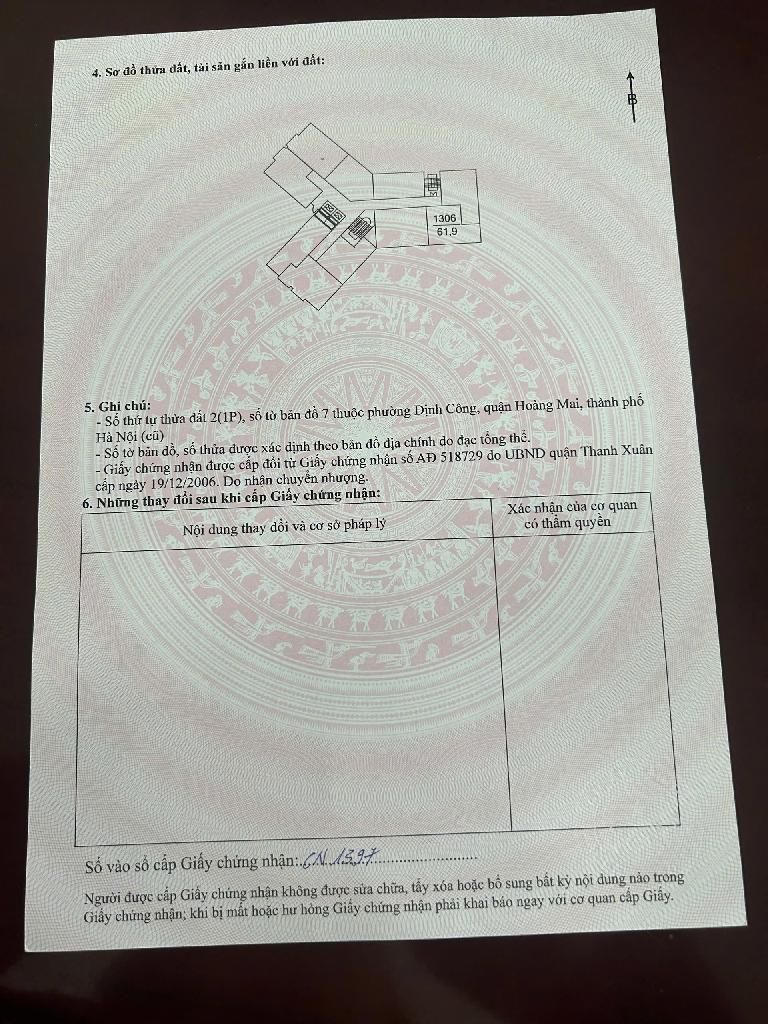 Bán nhà Định Công - diện tích 62m2 13 tầng - Lô góc, thoáng đẹp - giá 4,73 tỷ