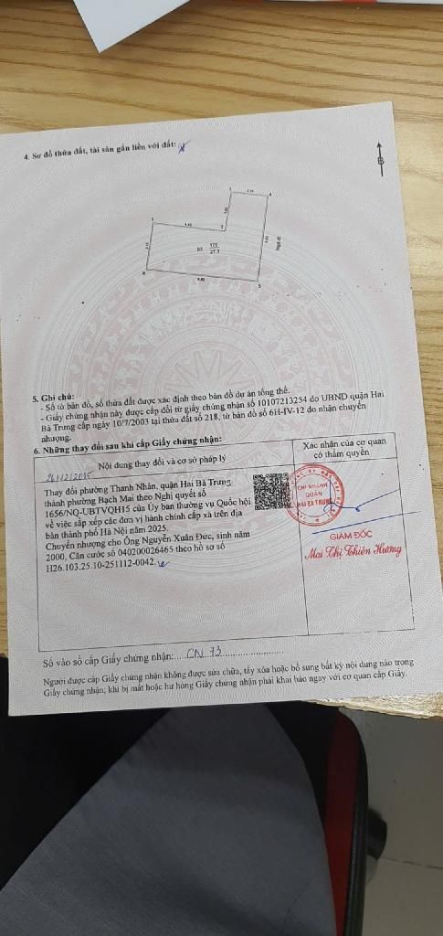 Bán nhà Võ Thị Sáu - diện tích 33m2 3 tầng - Ngõ thông, gần hồ - giá 7,95 tỷ