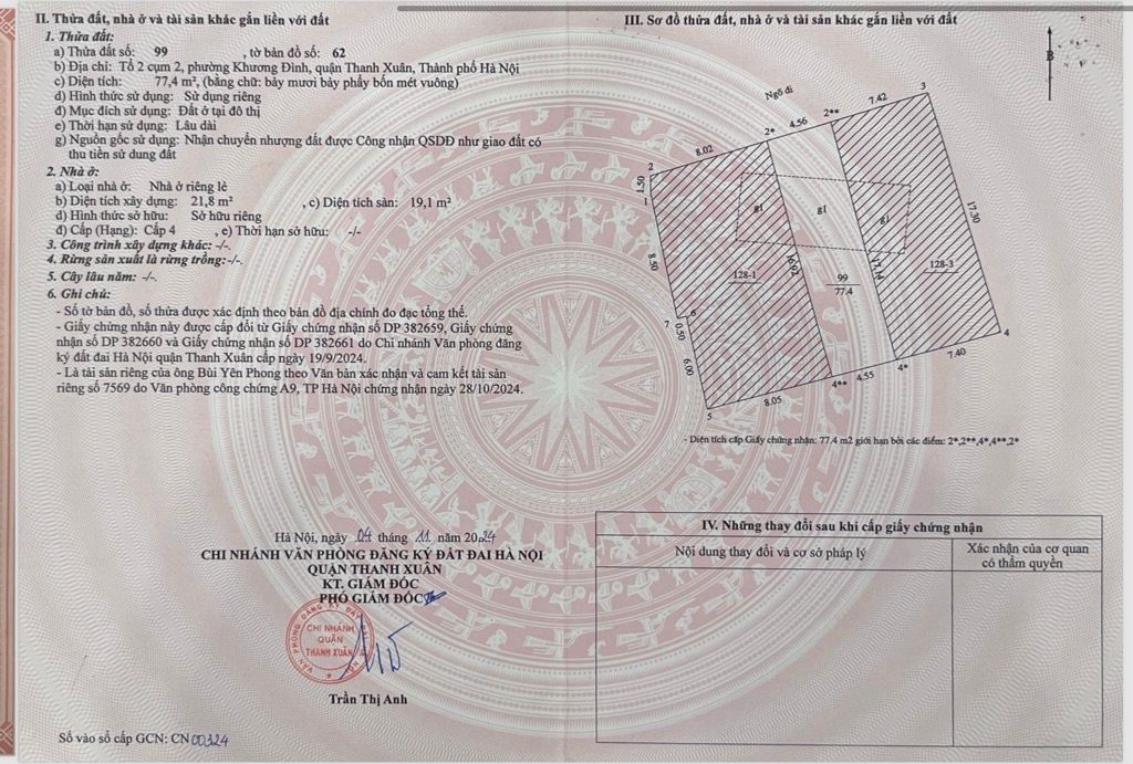 Bán nhà Bùi Xương Trạch - diện tích 77.4m2 6 tầng - Thang máy, dòng tiền 1.2 tỷ/năm - giá 23,9 tỷ