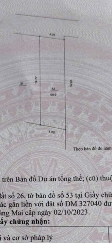 Bán nhà Thuý Lĩnh - diện tích 59m2 1 tầng - ô tô tránh - giá 9,6 tỷ