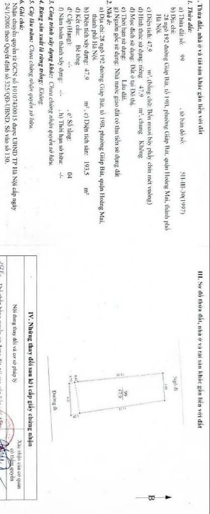 Bán nhà Giáp Bát - diện tích 47.9m2 5 tầng - SIÊU PHẨM MẶT NGÕ PHÂN LÔ - giá 19,5 tỷ