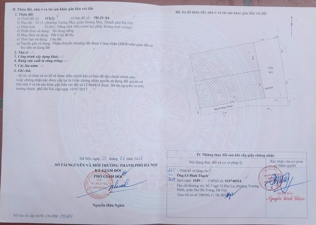 Bán nhà Trương Định - diện tích 42m2 5 tầng - Vị trí cực đẹp - giá 8 tỷ