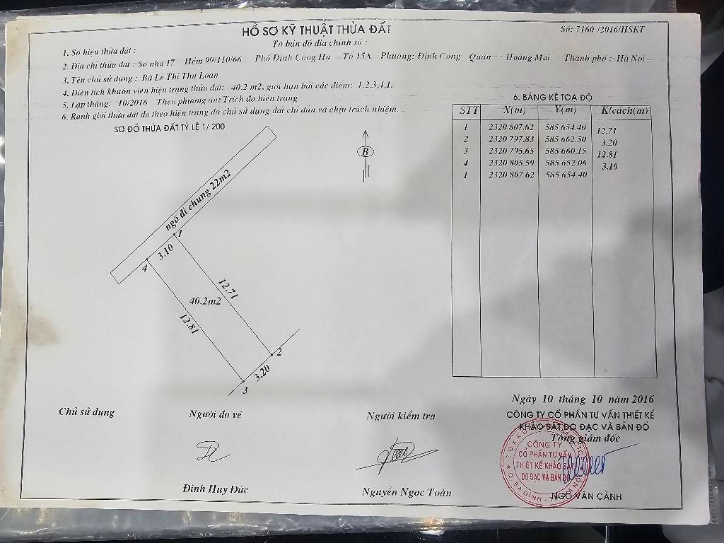 Bán nhà Định Công Hạ - diện tích 80m2 1 tầng - ô tô vào đất - giá 3,4 tỷ