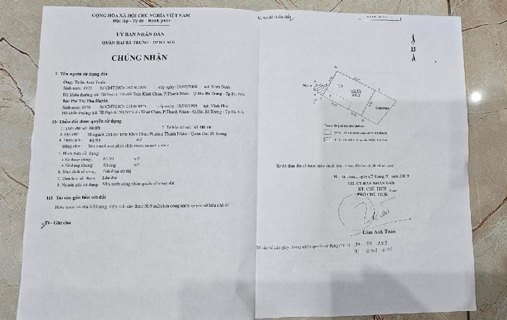 Bán nhà Trần khát Chân - diện tích 65,2m2 4 tầng - Nhà đẹp hiếm có - giá 12 tỷ
