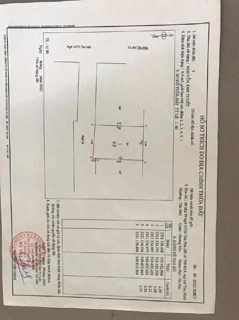 Bán nhà Tân Mai - diện tích 15m2 5 tầng - Ô tô đỗ cổng - giá 2,55 tỷ