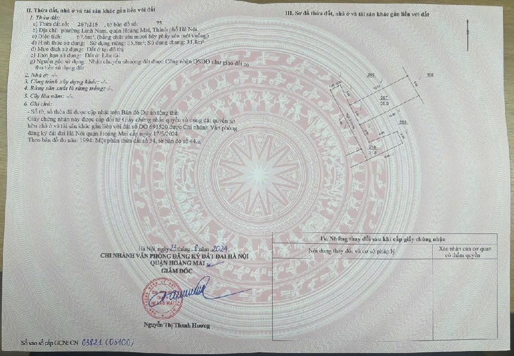 Bán nhà Thúy Lĩnh - diện tích 35,8m2 6 tầng - ô tô đỗ cửa - giá 7 tỷ