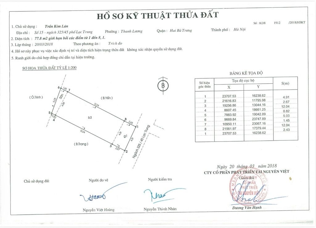 Bán nhà Kim Ngưu - diện tích 77.8m2 4 tầng - Nhà 4 tầng khung cột bê tông chắc chắn - giá 8,9 tỷ