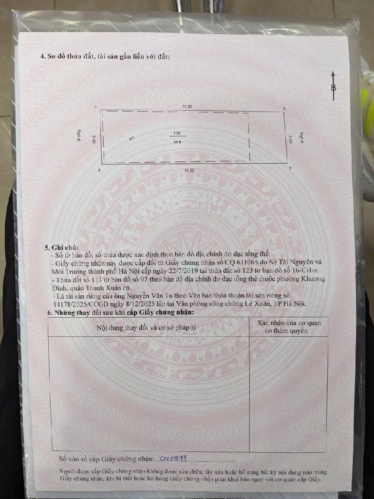 Bán nhà Khương Hạ - diện tích 39m2 5 tầng - Nhà đẹp, ngõ thông - giá 10,5 tỷ