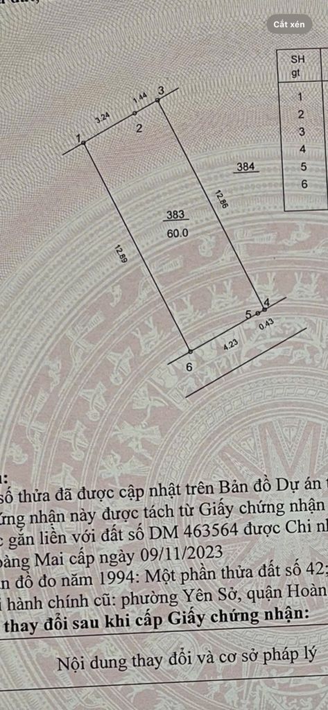 Bán nhà Yên Duyên - diện tích 60m2 5 tầng - Thang máy - giá 12,68 tỷ