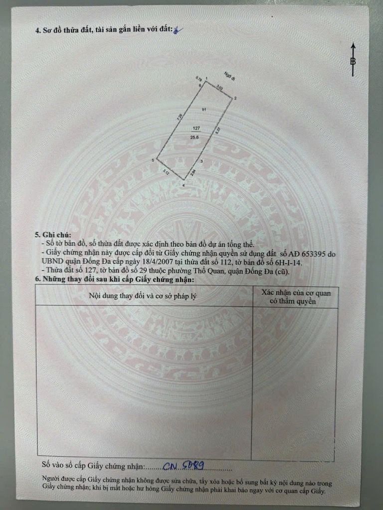 Bán nhà Thổ Quan - diện tích 25,6m2 5 tầng - Nhà đẹp đón Tết, ngõ ba gác thông - giá 8,9 tỷ