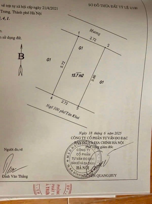 Bán nhà Tân Khai - diện tích 16m2 2 tầng - mặt ngõ ba gác - giá 1,15 tỷ