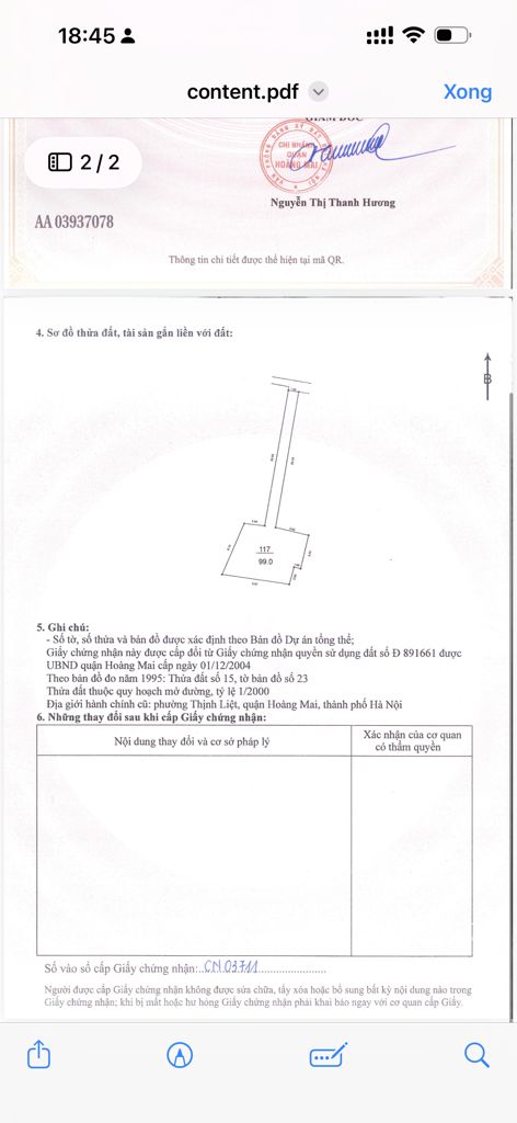 Bán nhà Tân Mai - diện tích 99m2 2 tầng - gần đường ô tô - giá 9,9 tỷ
