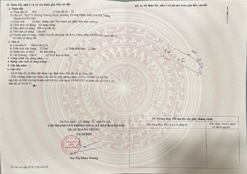 Bán nhà Trương Định - diện tích 26,4m2 3 tầng - Nhà đẹp hiếm có - giá 5,6 tỷ