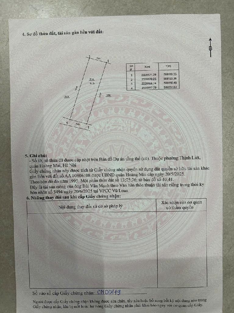 Bán nhà Thịnh Liệt - diện tích 57.5m2 6 tầng - Gara ô tô - giá 19,3 tỷ