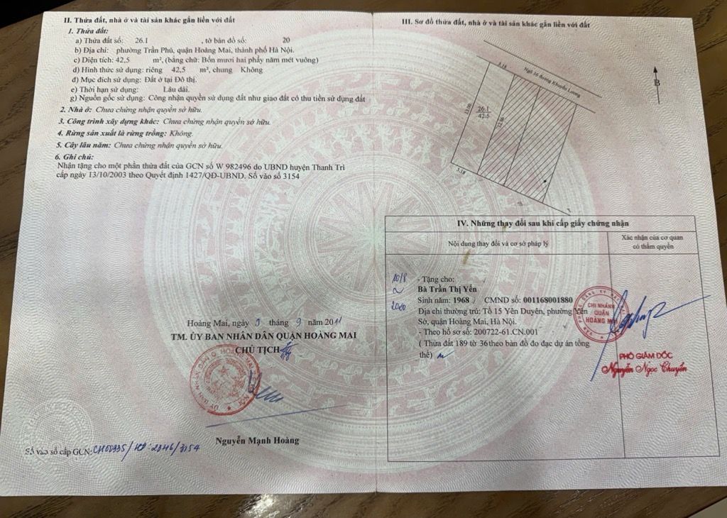 Bán nhà Khuyến Lương - diện tích 43m2 5 tầng - Mặt ngõ oto - Kinh doanh - giá 12,6 tỷ