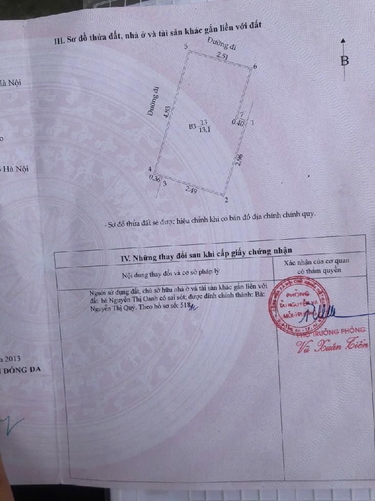 Bán nhà Văn Chương - diện tích 13,1m2 6 tầng - MẶT NGÕ Ô TÔ QUA NHÀ - giá 6,35 tỷ