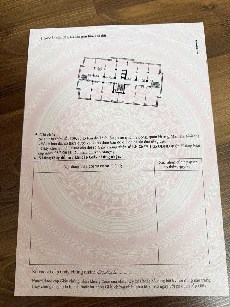 Bán nhà Định Công - diện tích 68.7m2 1 tầng - Chung cư CT9 - giá 5,7 tỷ