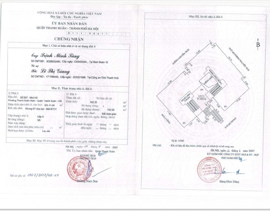 Bán nhà Nguyễn Trãi - diện tích 41.8m2 1 tầng - 3 mặt thoáng - giá 4,6 tỷ