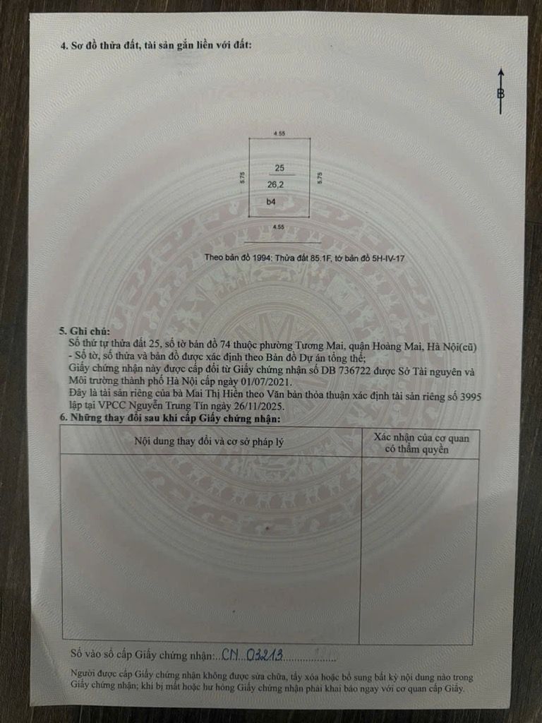 Bán nhà Lương Khánh Thiện - diện tích 26,5m2 5 tầng - Ô TÔ VF3 CHẠY VÒNG QUANH - giá 9,35 tỷ