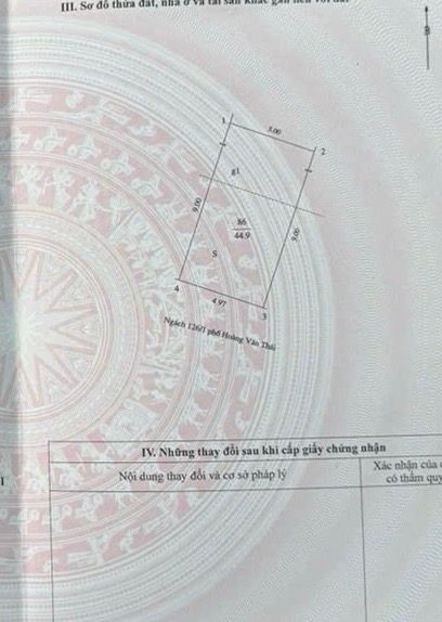 Bán nhà Hoàng Văn Thái - diện tích 44.9m2 4 tầng - ô tô vào nhà - giá 16,5 tỷ