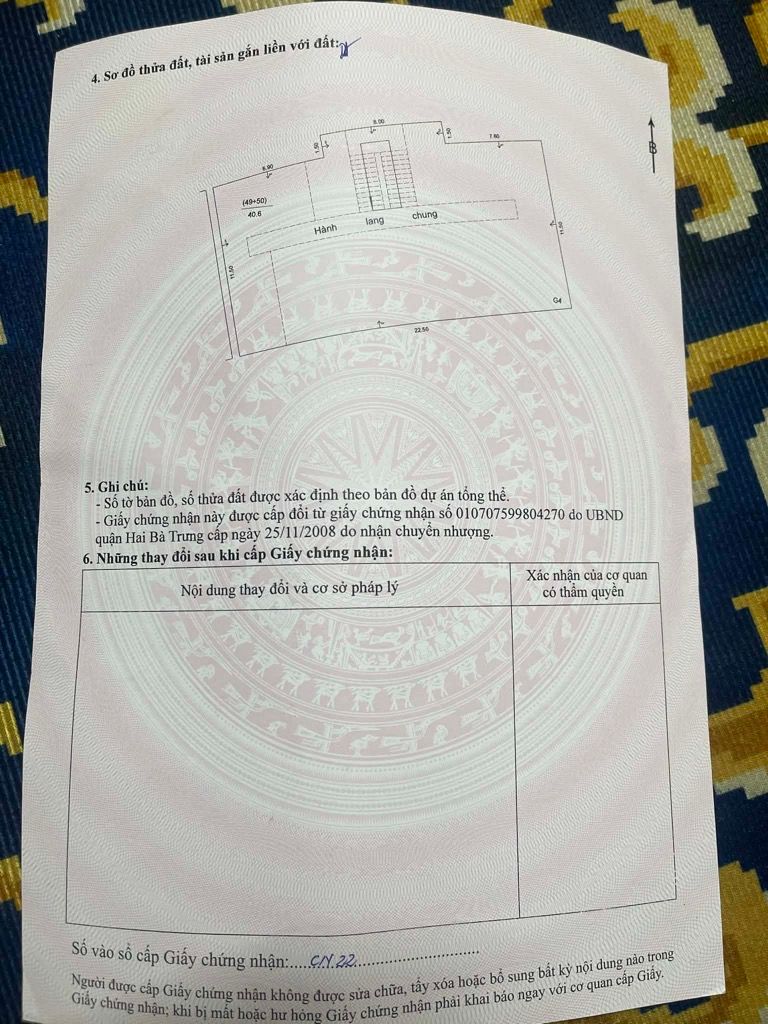 Bán nhà Nguyễn Công Trứ - diện tích 40,6m2 1 tầng - Ô tô con đỗ cửa - giá 4,5 tỷ