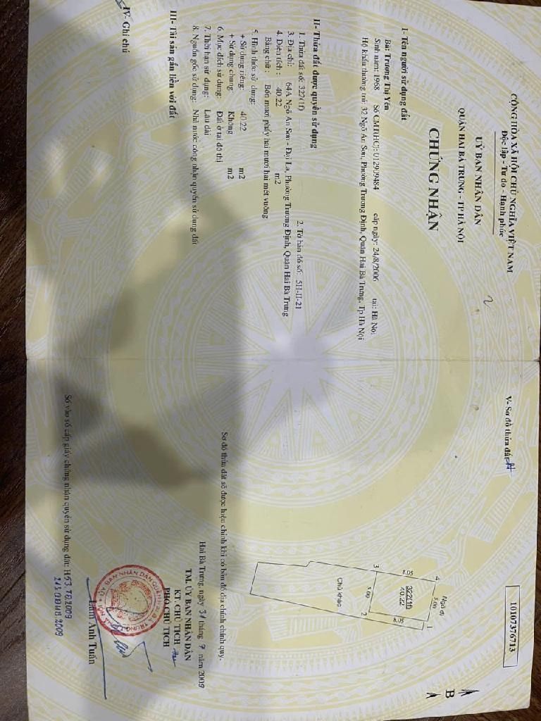 Bán nhà Ngõ An Sơn - diện tích 40m2 5 tầng - Lô góc 3 thoáng - giá 10,6 tỷ