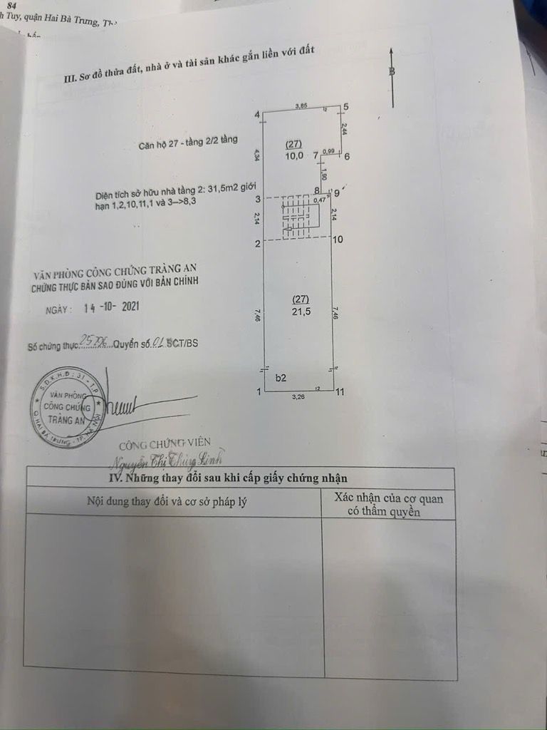Bán nhà Kim Ngưu - diện tích 46.4m2 3 tầng - Ngõ thông ô tô ra vào - giá 14 tỷ