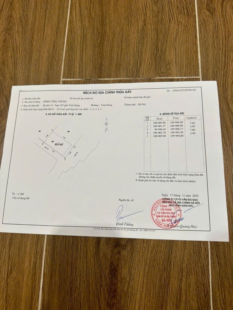 Bán nhà Vĩnh Hưng - diện tích 30m2 5 tầng - Lô góc - giá 5,9 tỷ