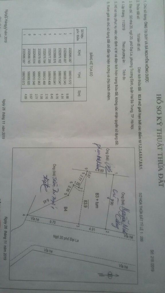 Bán nhà Đại La - diện tích 37m2 4 tầng - Cách mặt phố 1 hàng rào - giá 9,5 tỷ