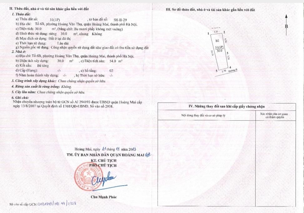 Bán nhà Hoàng Mai - diện tích 30m2 3 tầng - Ngõ trước nhà rộng - giá 6,5 tỷ