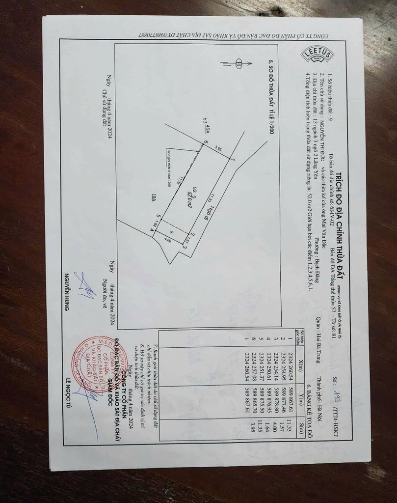 Bán nhà Lãng Yên - diện tích 52m2 2 tầng - Căn góc vị trí đẹp - giá 7,4 tỷ