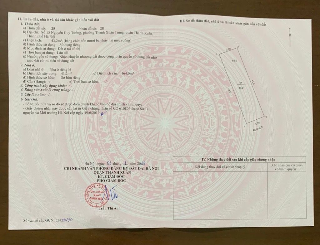 Bán nhà Nguyễn Huy Tưởng - diện tích 43.2m2 4 tầng - MẶT PHỐ - giá 23,5 tỷ