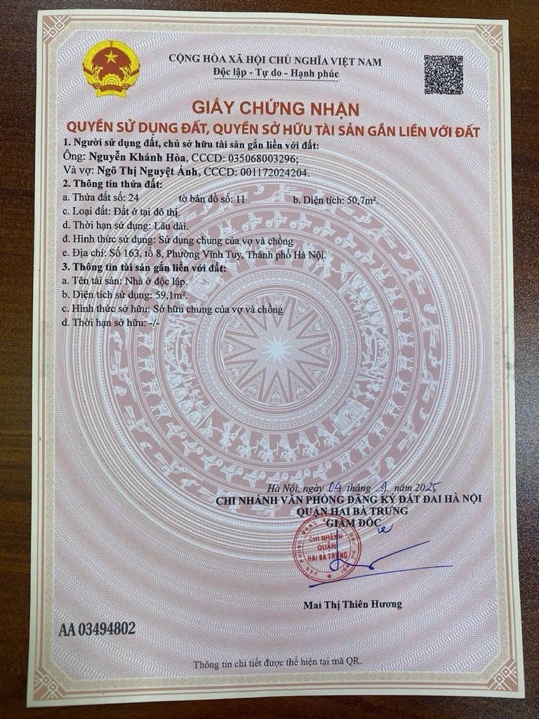 Bán nhà Lãng Yên - diện tích 59m2 5 tầng - Nhà Mặt Phố, vị trí đắc địa - giá 23 tỷ