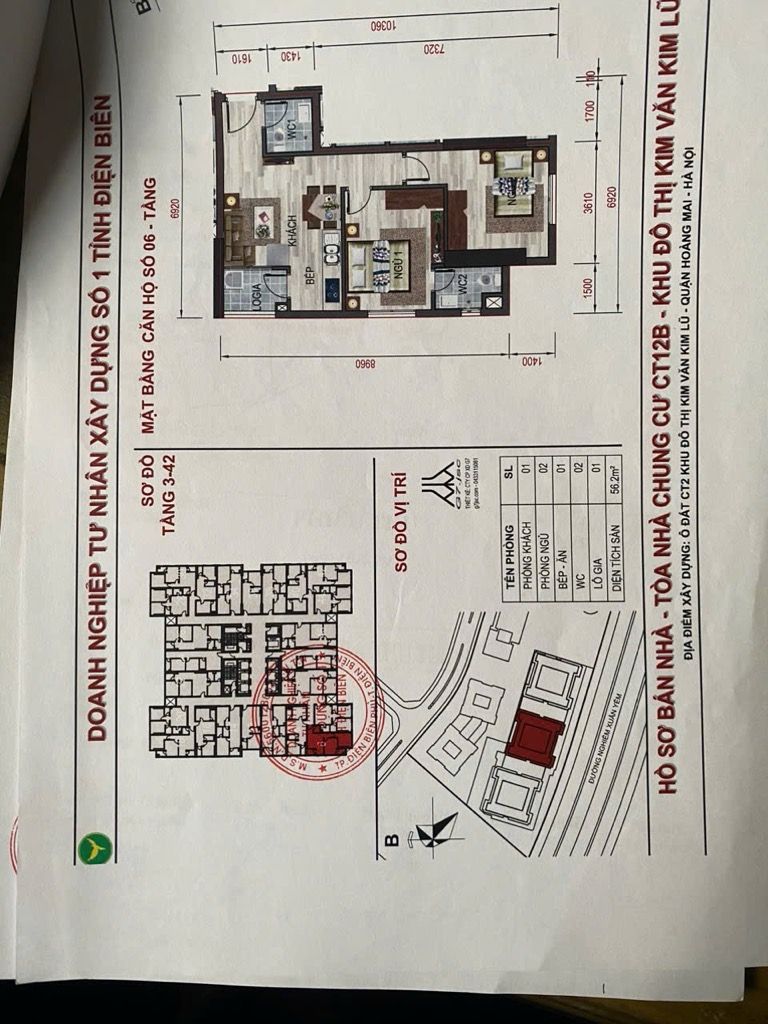 Bán nhà Kim Lũ - diện tích 57m2 27 tầng - Chung cư Lô góc - giá 3,55 tỷ