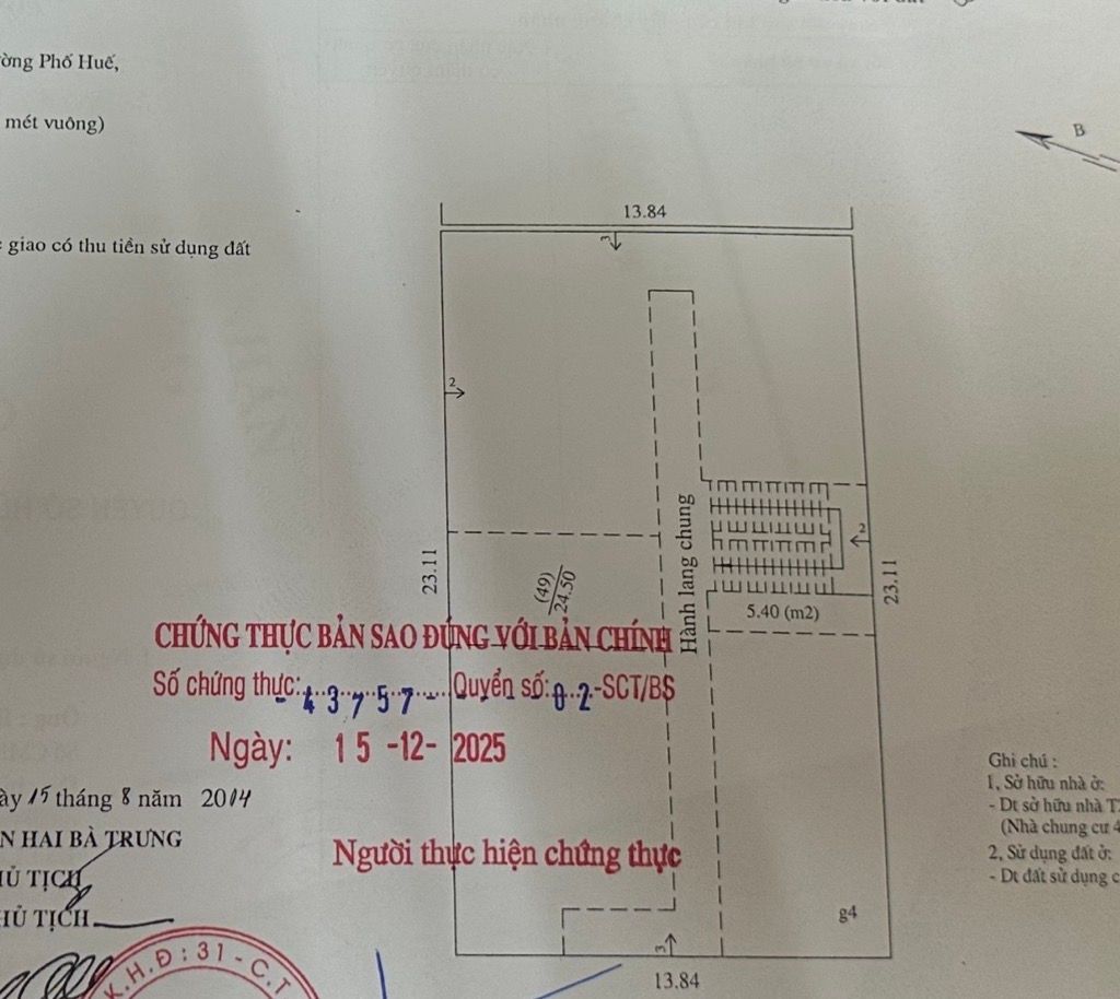 Bán nhà Nguyễn Công Trứ - diện tích 29,9m2 2 tầng - 2 mặt thoáng - giá 4,35 tỷ
