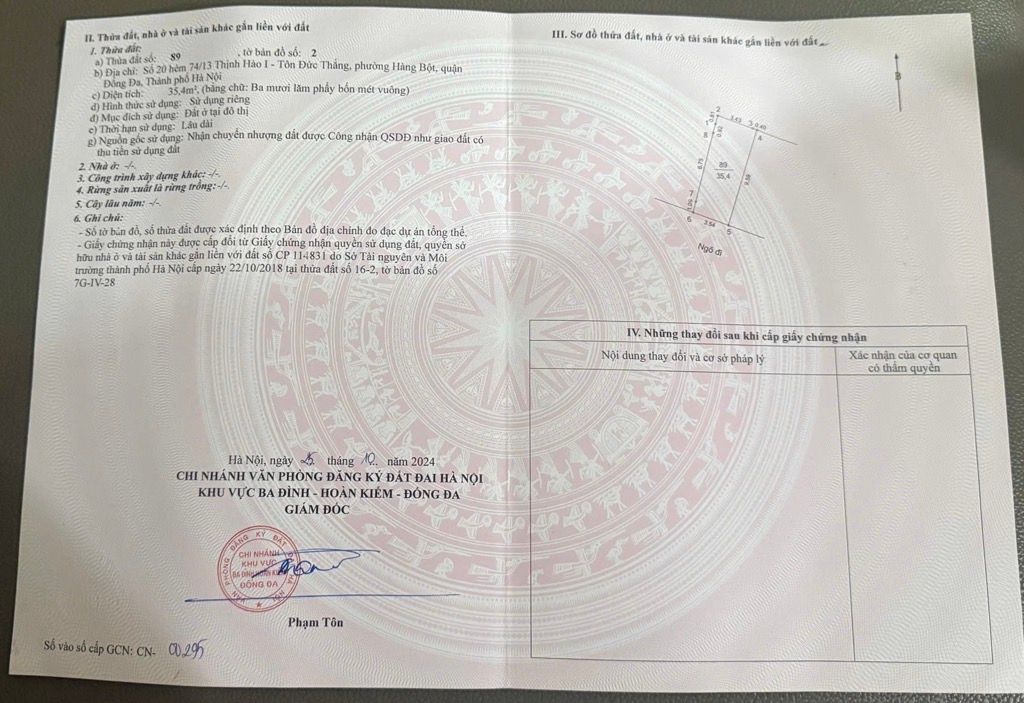 Bán nhà Thịnh Hào 1 - diện tích 35.4m2 6 tầng - ô tô vào nhà - giá 16,3 tỷ