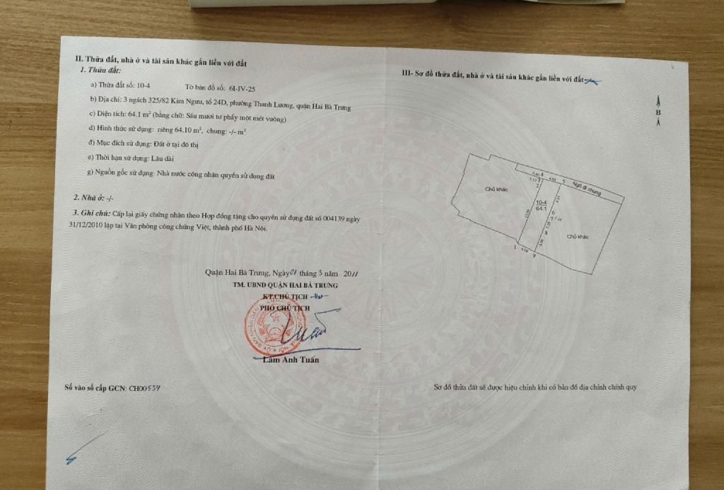 Bán nhà Kim Ngưu - diện tích 64,1m2 6 tầng - Thang máy - giá 20,5 tỷ