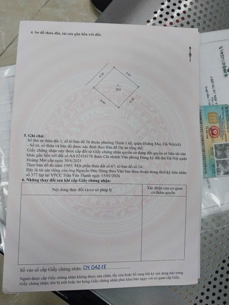 Bán nhà Giáp Nhị - diện tích 20m2 4.5 tầng - Lô góc 2 thoáng - giá 6,5 tỷ